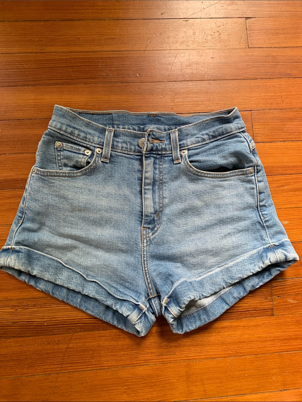 Levi's Light Blue High-Rise Denim Shorts